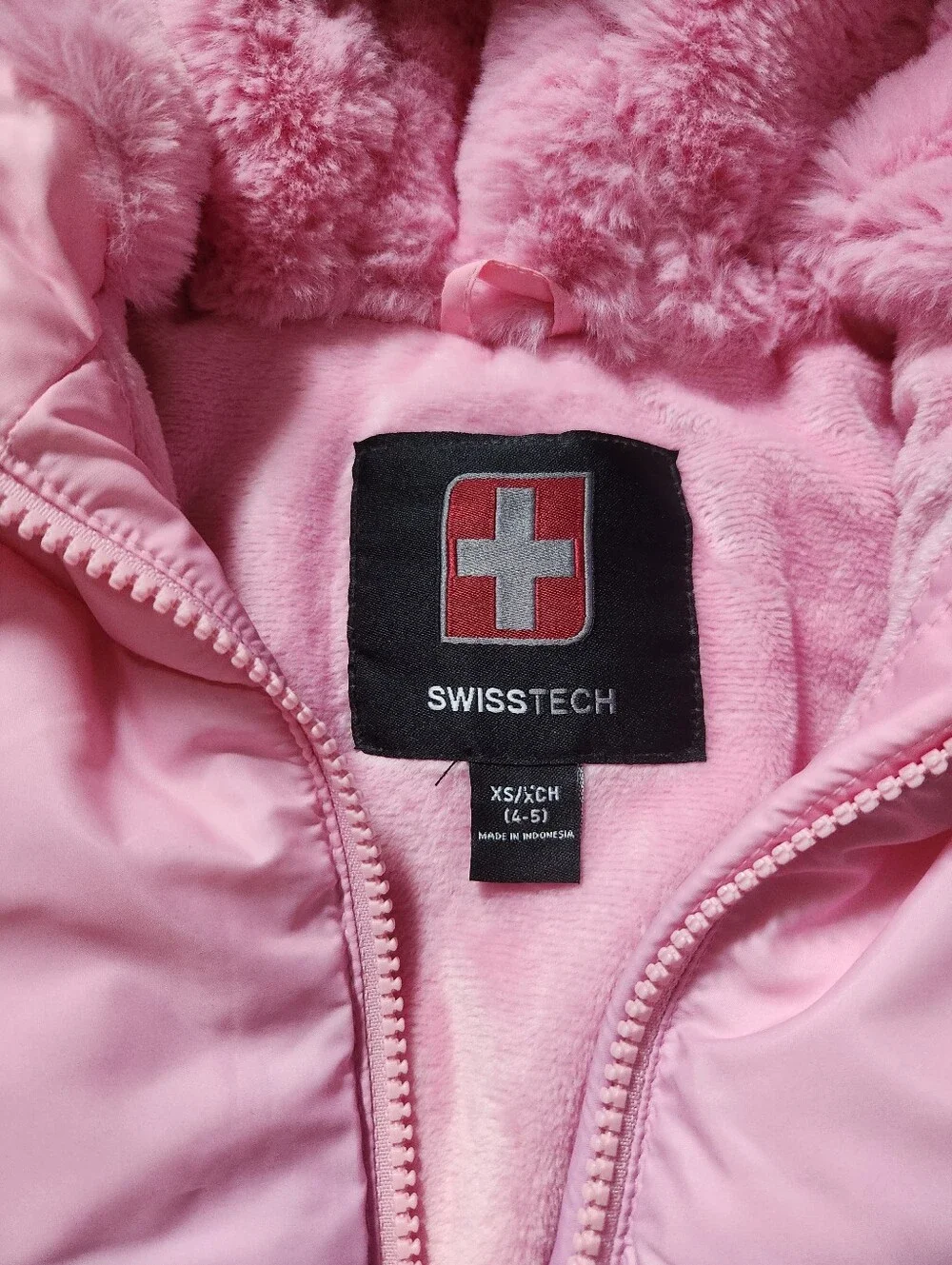 SwissTech Pink Purple Ombre Puffer Coat Girls Size XS 4/5 NWOT